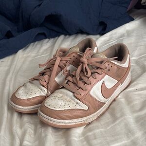 Nike Blush and White Low-Top Sneakers